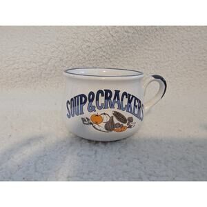 Vtg Cisco Soup & Crackers Mug Chowder Chili Bowl Wide Mouth 1980s Taiwan 16floz